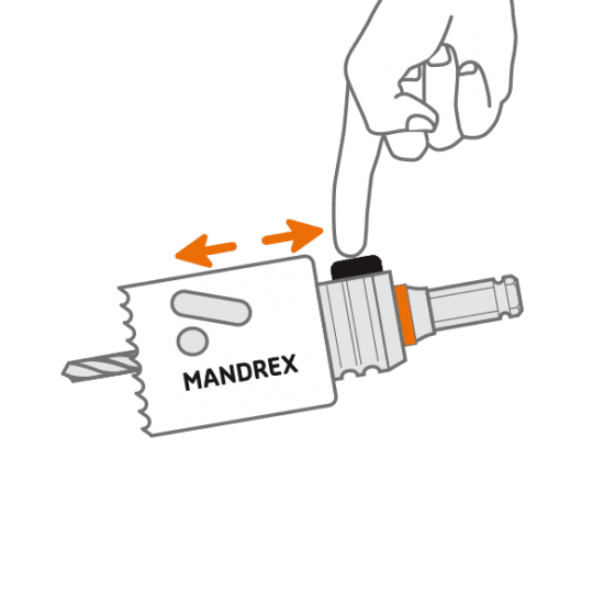 Set Mandrex One-Click (MXqs) adaptori arbore 1/2-20 UNF pentru toate carotele Bi-Metal ⌀14-30mm